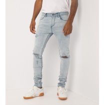 Custom Mens Overwash Ripped Skinny Fit Denim Jeans