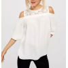 Custom Women Cold Shoulder Blouse with Crochet Yoke