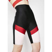 Wholesale womens color block spandex active wear fitness biker shorts