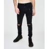 Wholesale mens black washed destroyed skinny jeans pants