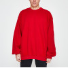 Custom mens red cotton red vintage oversized sweatshirts