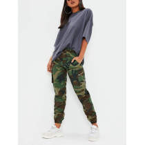 Wholesale womens camo printed cargo jogger pants