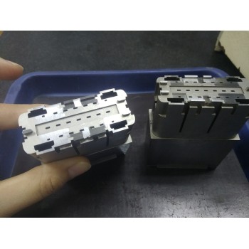 Precision Complex Connector Cavity Mold Inserts Parts 2pcs in 1.2344 Steel