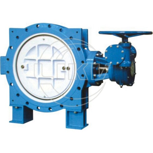 Double eccentric flange butterfly valve resilient seated
