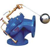 Angle muffler level control valve