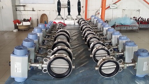 Pneumatic actuated wafer butterfly valve