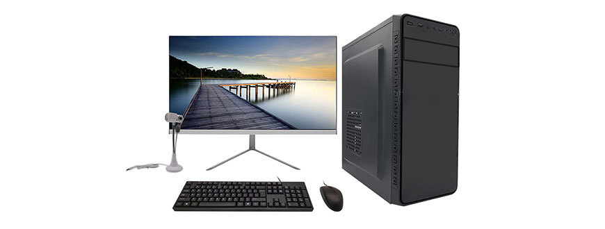 DJS TECH New Desktop Computer Suite - Windows 10 Professional, Intel LGA1155 I5 3570 3.4G, 2GB RAM, 500GB HDD, 21.5" Display, Keyboard, Mouse, WiFi, USB Camera (Black)