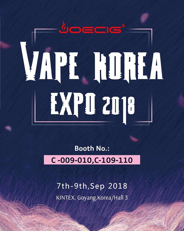 Joecig Vape Korea Expo 2018: el primer espectáculo de vapeo en KINTEX, Corea