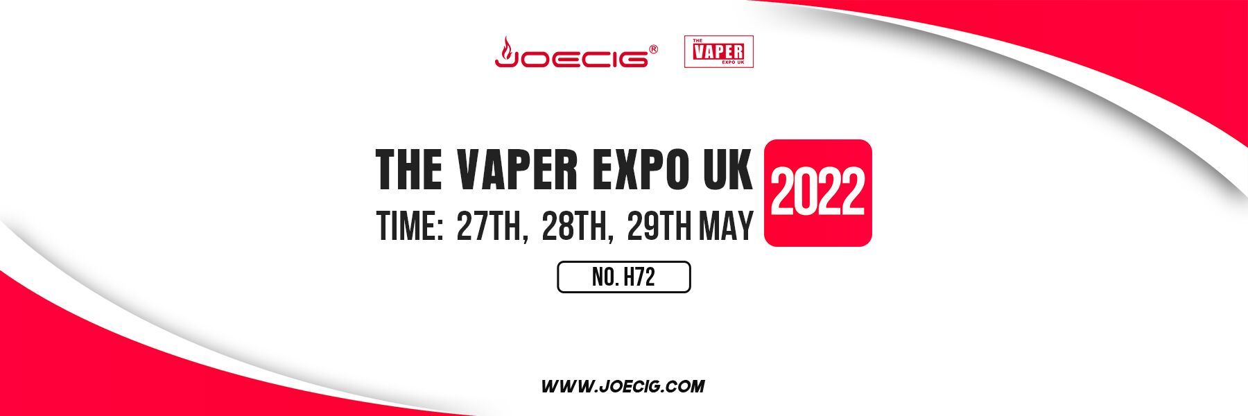 Joecig приглашает вас посетить выставку The vaper EXPO UK с 27 по 29 мая 2022 года.