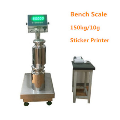 WF4050-15010 150Kg/10g high accuracy STAINLESS STEEL bench weighing scale with sticker printer