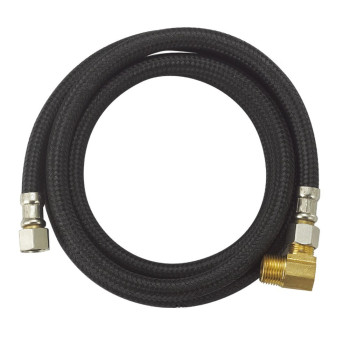 Flexible black nylon braided dishwasher hose