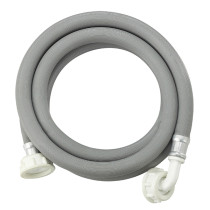 Grey PVC washing machine hose with elbow