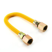 Flexible gas line hose CSA approved yellow coated gas connector