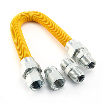 Flexible coated gas appliance supply line