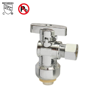 1/2 inch  Push fit × 1/2 inch OD Water Shut Off Ball Valve Angle Stop Valve