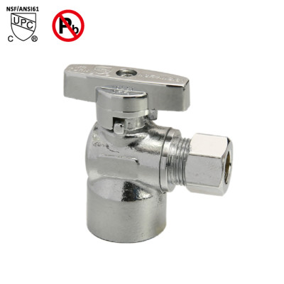 1/2-inch FIP × 1/4-inch O.D. Chrome Plated Brass Quarter Turn Angle Valve