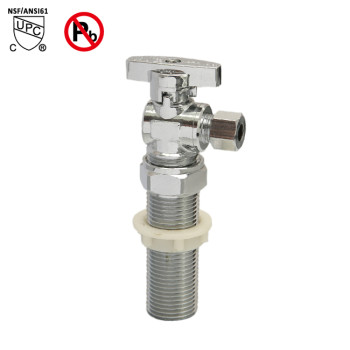 1/2-inch MALE(NPSM) ×1/4-inch OD Ice Maker Angle Stop Valve Chrome Plated