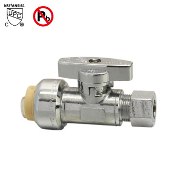 1/2-inch Push Fit ×1/2-inch OD Straight Brass Supply stop valve Line Valve