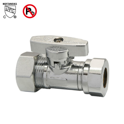 5/8-inch OD×1/2-inch OD or 7/16 Slip Joint Water Shut Off Straight Stop Valve