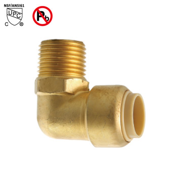 1/2 Inch Push Fit × 1/2 Inch MNPT Elbow Male Pipe Fittings Push to Connect