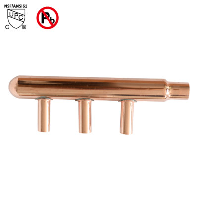 3-Port Sweat Copper Manifold With 1/2
