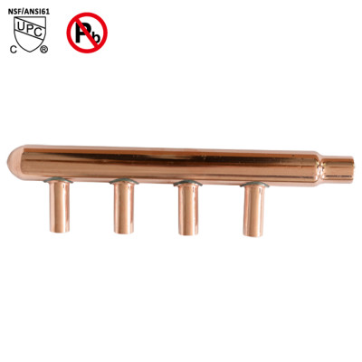 4-Port Sweat Copper Manifold With 1/2