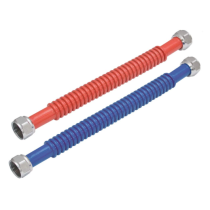 3/4 Inch FIP×3/4 Inch FIP Stainless Steel Corrugated Water Heater Connectors Red and Blue Pair