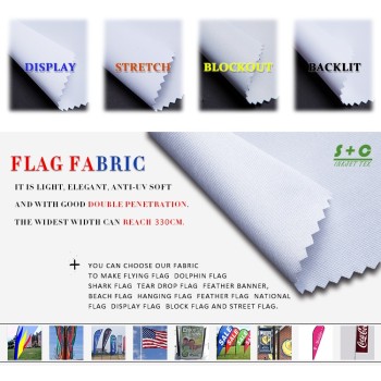 Dye sub flag fabric JYQC-18(145) suitable for outdoor flag display.