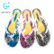 Crystal  lady print nice women slippers PVC flip flops