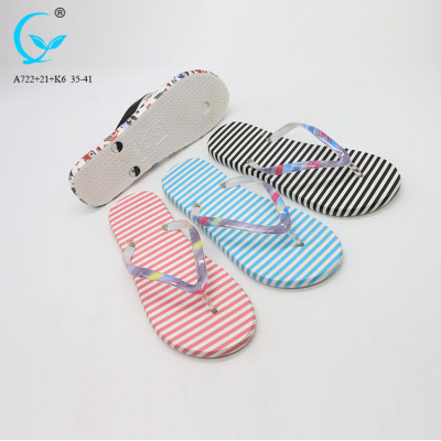 Fancy light weight beach eva slide ladies flat sandals wuchuan slippers 2018