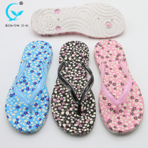 PVC glitter strap and printing eva wedge slipper folding flip-flop sandals