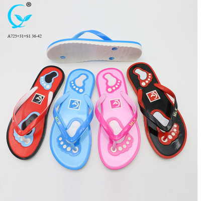 Ladies pvc chappal flip flops girls pvc slipper sandals beach women 2018