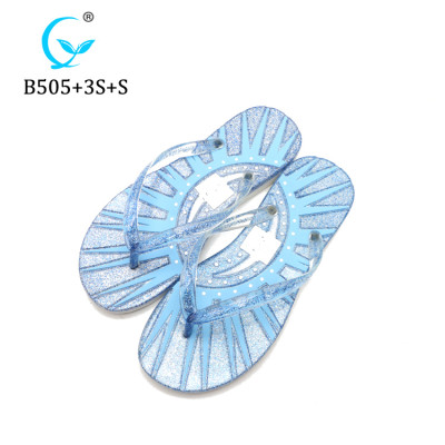 Latest Design Beach colorful Pcu Lady shimmering Slipper ML Factory In China