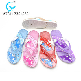 New Design Woman Flat Sandal Lady Glitter Slipper MLX Shoes factory