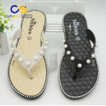 Cheap wholesale price Women flip flops PVC women sandals beads flip flops