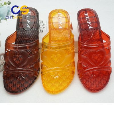 Cheap PVC air blowing women slippers casual jelly sandals for old lady 19445
