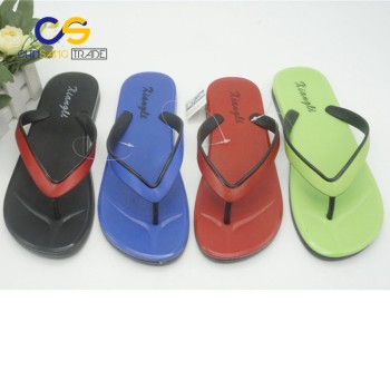 PVC simple indoor outdoor beach men flat flip flop shoes with many colors