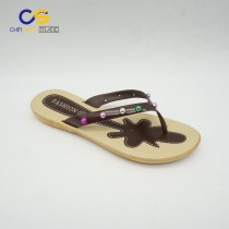 Top sell PVC Promotional women flip flops with beads