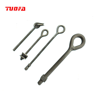 China factory high quality Galvanized carbon steel forged long Oval Eye bolt For electrical fastener