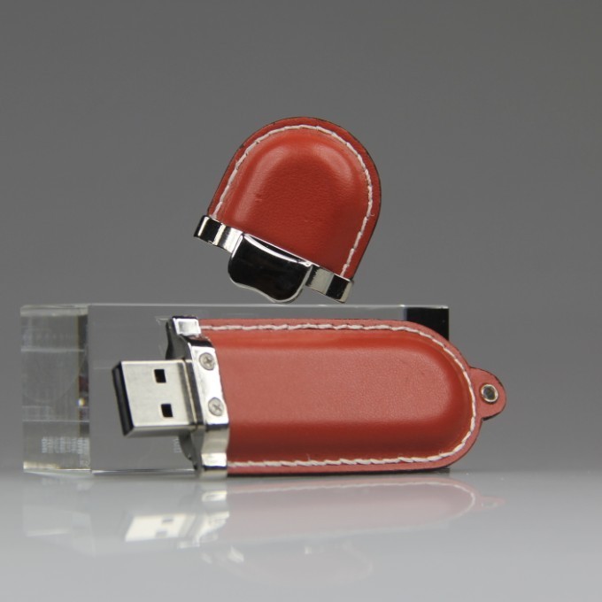 PU leather usb key with embossed logo