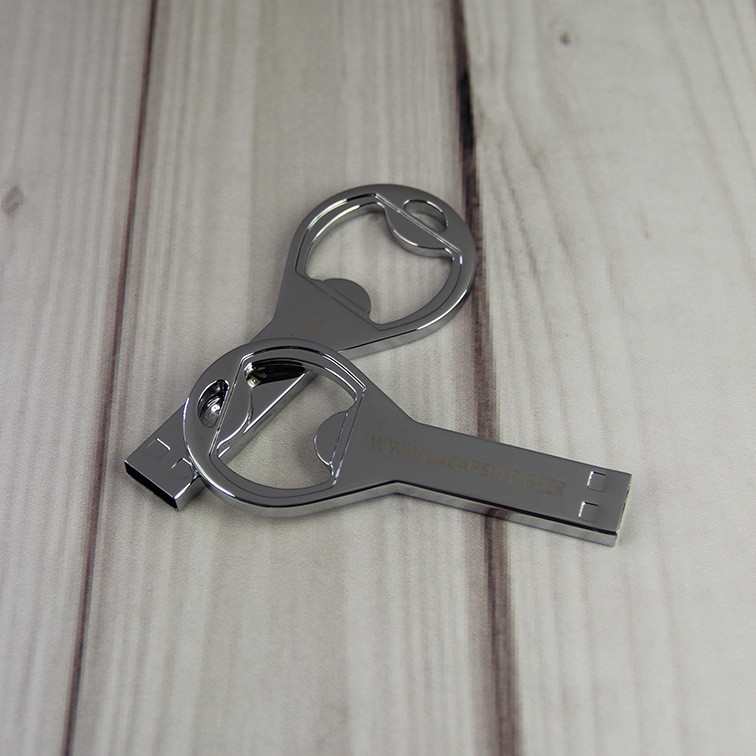 metal bottle opener usb pendrive with laser engraving for beer industry gift