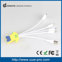 factory price portable 5 in 1 pvc usb charging cable for iphone with free sample as promo gadgets