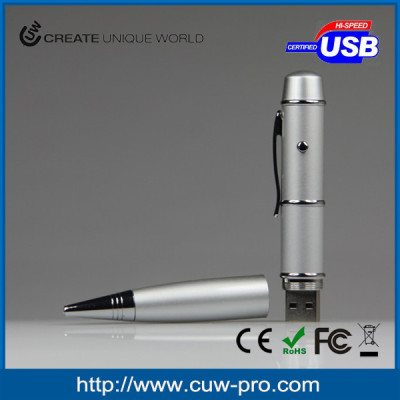 3 in 1 metal pen usb drive with laser pointer for conference