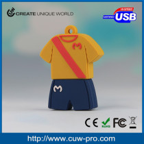 customized sportswear shaped pvc usb memory stick