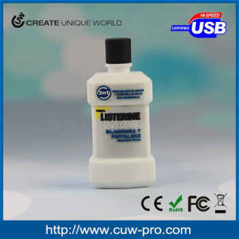 Custom PVC expert mouth wash bottle shape individual usb pendrive for promotion gift
