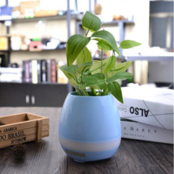 Factory Direct Hot Sale OEM Smart Touch Music Flowerpot Bluetooth Speaker with LED light