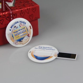 round card usb key 64MB-64GB for business gift