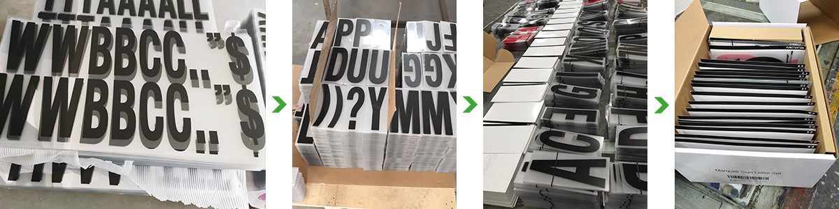 Processing for plastic sign letters
