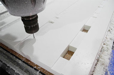 CNC cutting and shaping pvc foam board