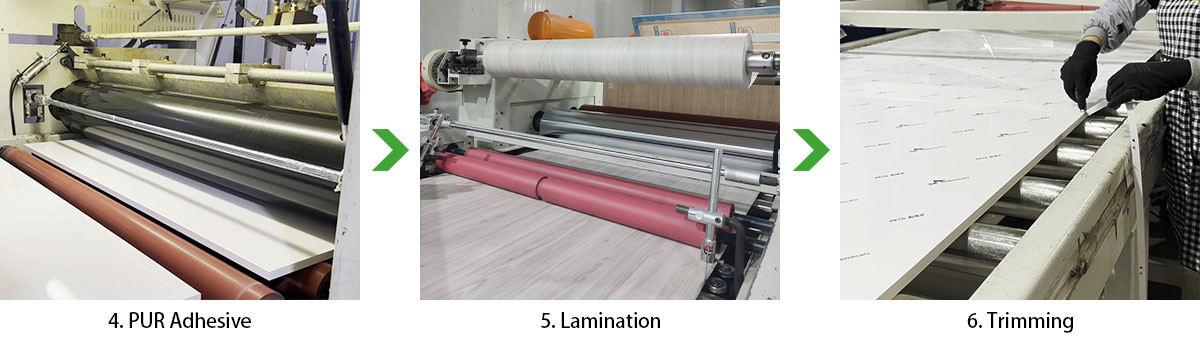 Manufacturing process of laminated pvc foam board